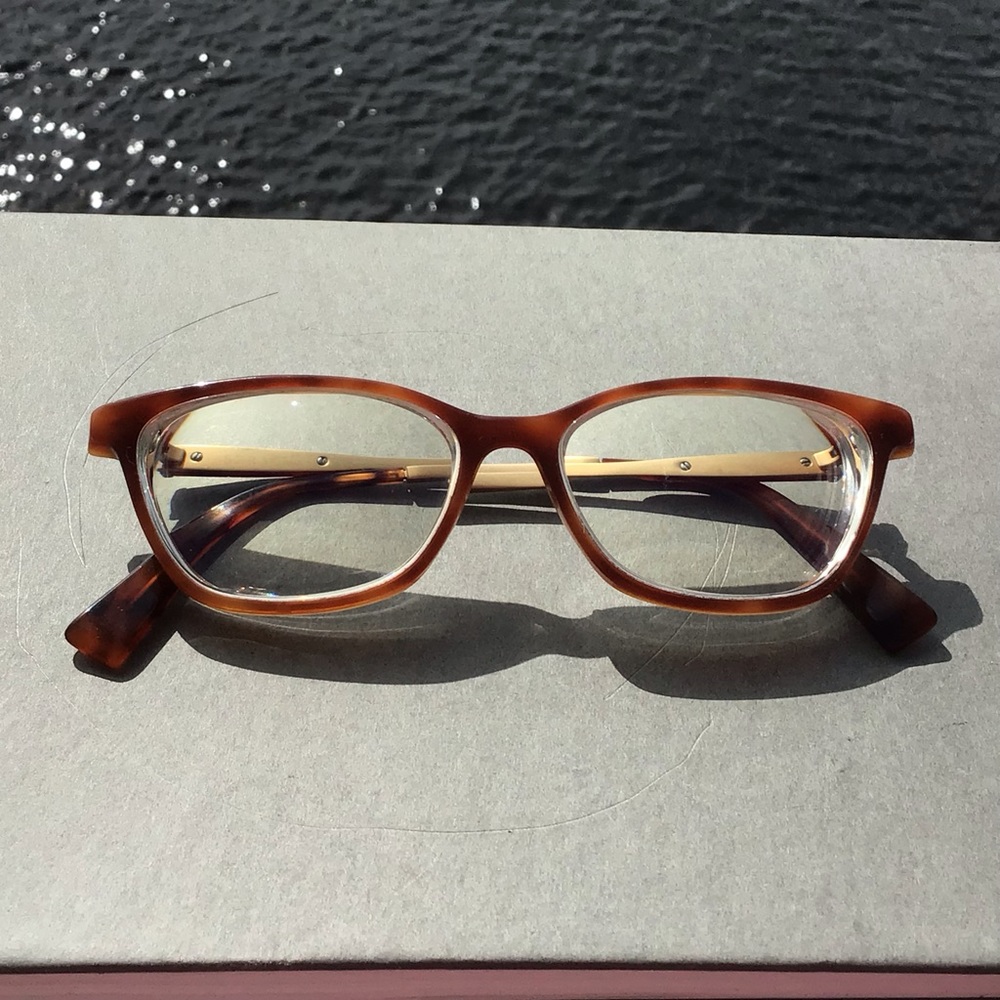 Seraphin Eyeglasses Handcrafted in Japan Brushed Gold and Tortoise Full Frame